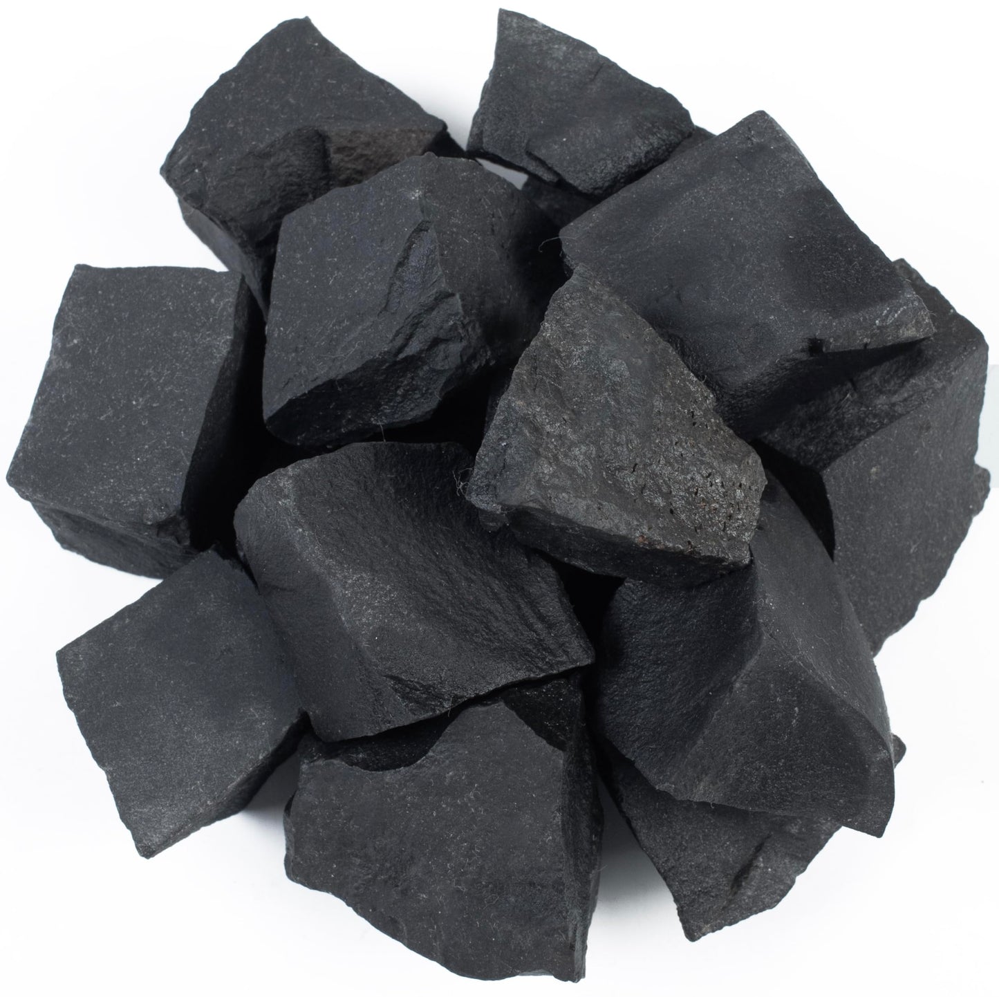 Crocon®1LB Black Agate Rough Bulk Natural Stone Raw Gemstones Tumbling Cabbing Polishing Black Stone Chakra Balancing Reiki Crystals and Healing Stones Good Luck Home Office Decor