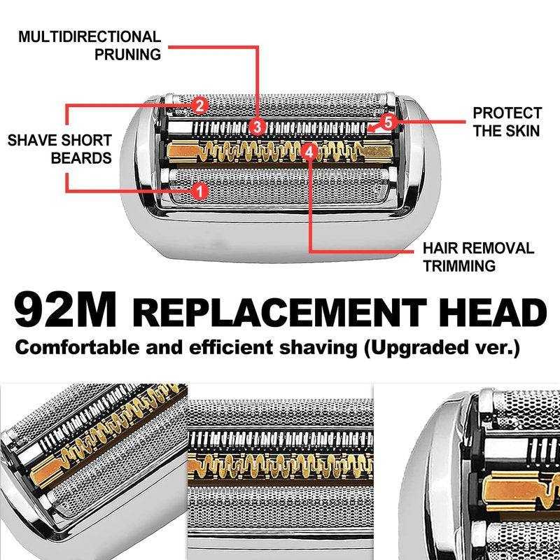 2Packs Series 9 92S Electric Replacement Shaver Head Accessories Compatible with Braun Series 9 Electric Razors 9290cc, 9291cc, 9370cc, 9293s, 9385cc, 9390cc, 9330s, 9296cc (Upgraded ver.)