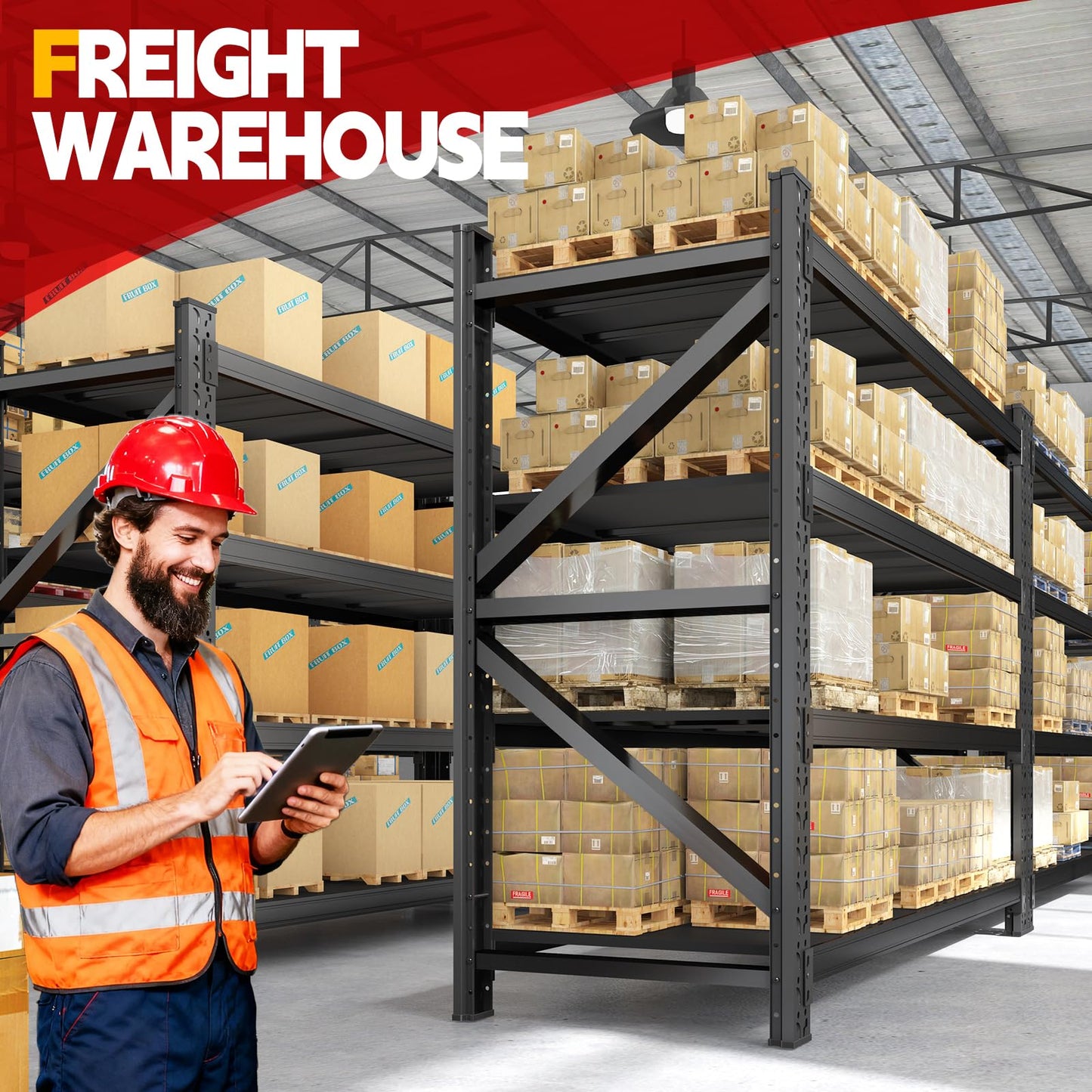7000LBS Storage Shelves Heavy Duty, Metal Storage Shelves 4 Tier Units Adjustable Utility Rack Shelf, Heavy Duty Garage Racks Shelving for Basement, Industrial, Garage Shelving 60" W x 24" D x 70" H