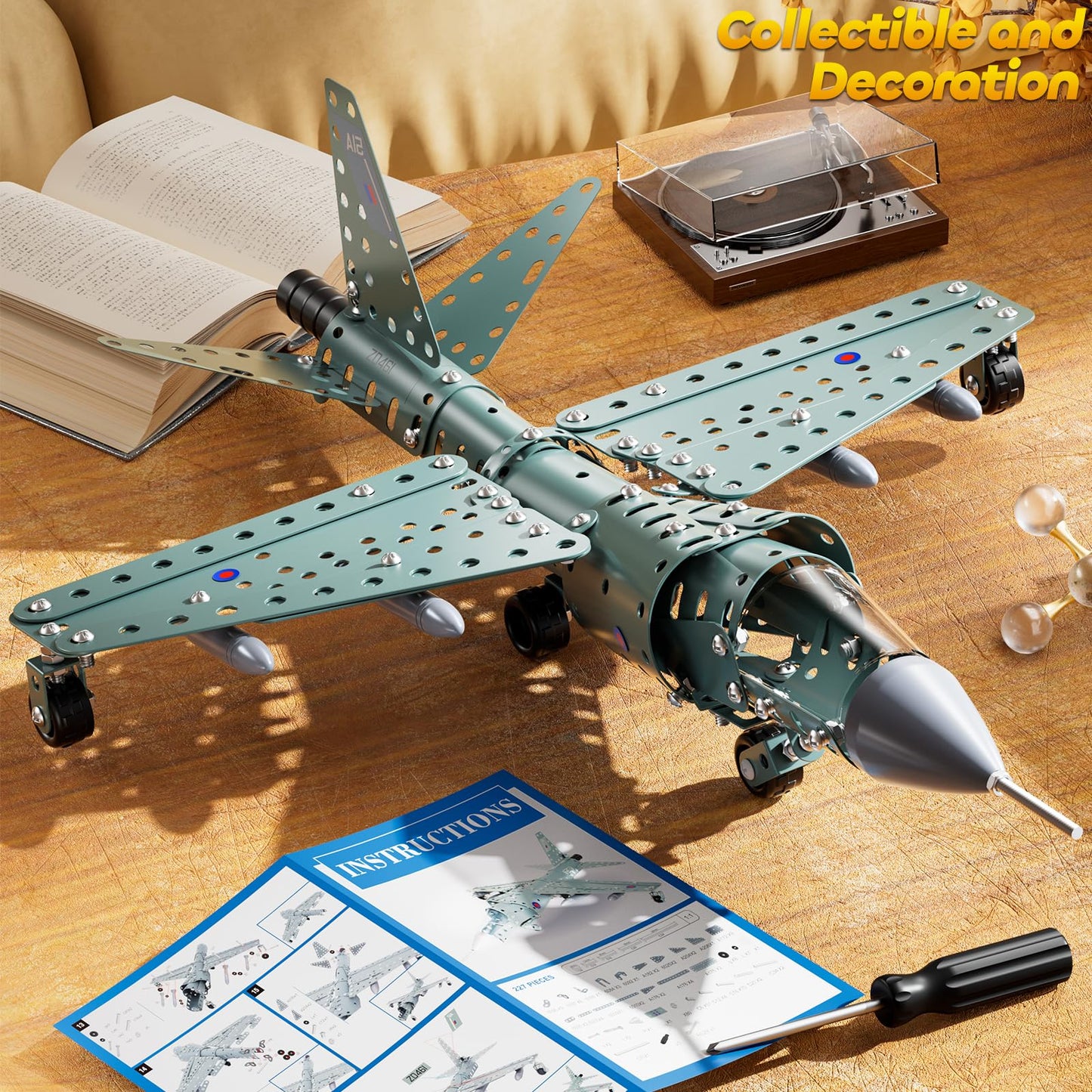 MSKOLER Building Toys Model Airplane Kits for Boys 8-12, Project Building Toys for Kids, Educational Assembly Science Kit, Airplane Toy, Birthday Gifts for Teenagers Boys Ages 8 9 10 11 12