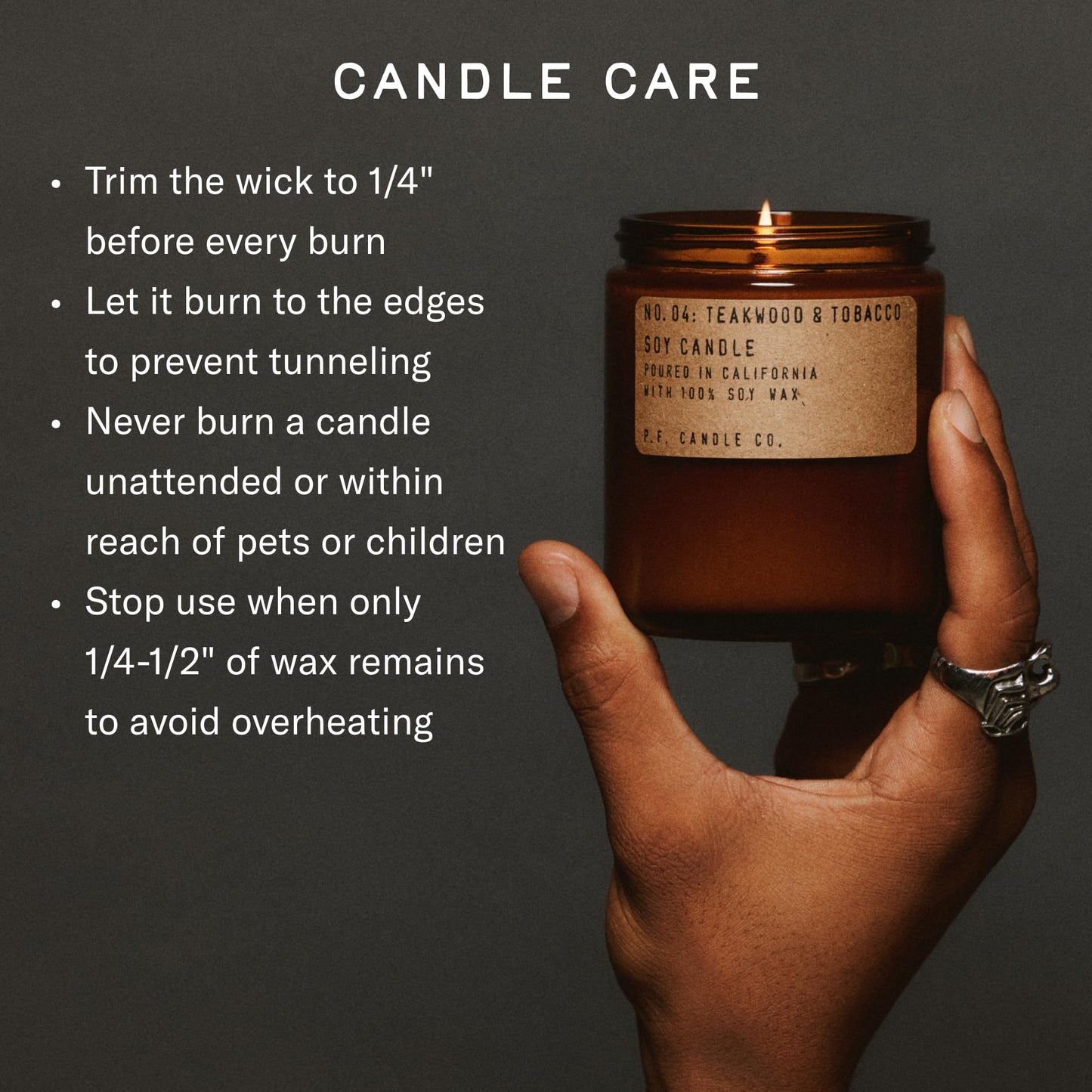 P.F. Candle Co. Amber & Moss Classic Standard Scented Soy Wax Candle (7.2 oz) 40-50 Hour Burn Time, Amber Glass Jar, Made in The U.S.A.