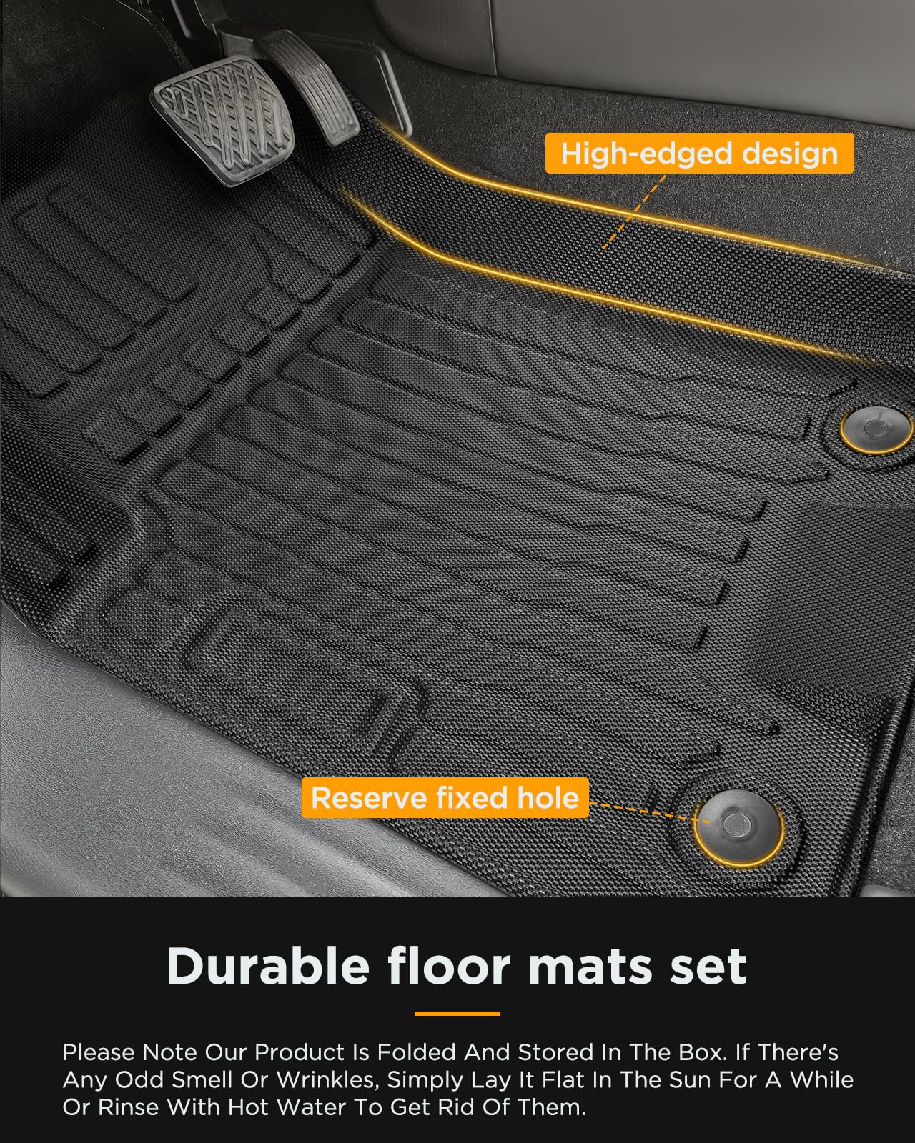 for Nissan Armada/Infiniti QX80 2019-2024 (7 Seats) Floor Mats Carpet Liner All Weather Protector TPE Anti-Slip Tech Mats for Nissan Armada/Infiniti QX80 2019 2020 2021 2022 2023 2024 Accessories