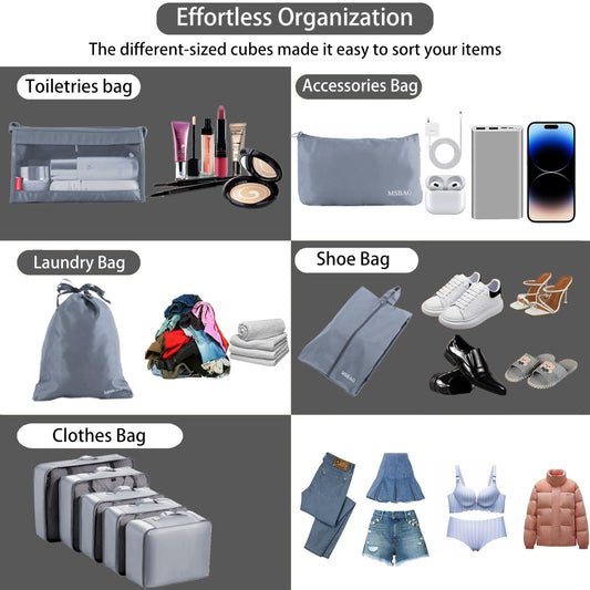 9 set Packing Cubes for Travel,Effortless Organization Cube for Quick Packing& Unpacking, Travel Must Have Suitcase Organizer Essentials for any Journey,Cruise,Business trip,Camping,hiking,Vacation.