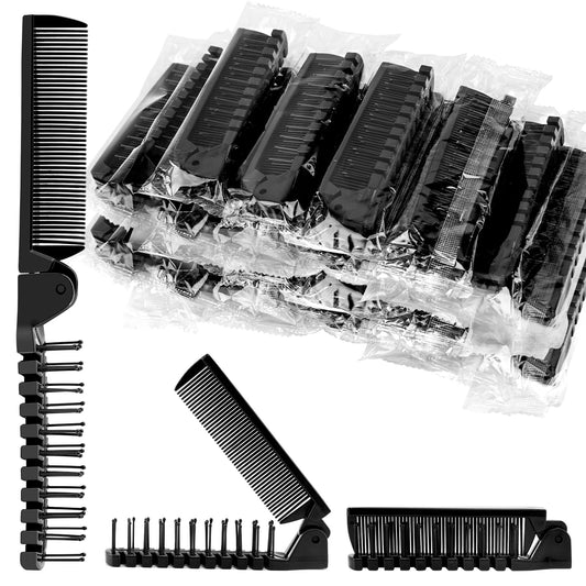 Travel Folding Comb, Compact Foldable Hair Brush Travel Pocket Mini Hair Comb & Makeup Comb in Bulk Individually Wrapped for Women Men Girls Homeless Hotel Shelter Nursing Home Charity Church