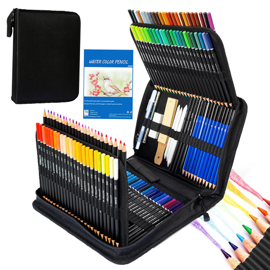 146Pcs Drawing and Sketching Colored Pencils Set, Art Supplies Include Sketch Charcoal Colored Metallic Watercolor Graphite Mark Pencils, Professional Drawing kit and Sketchbook for Artists Adult