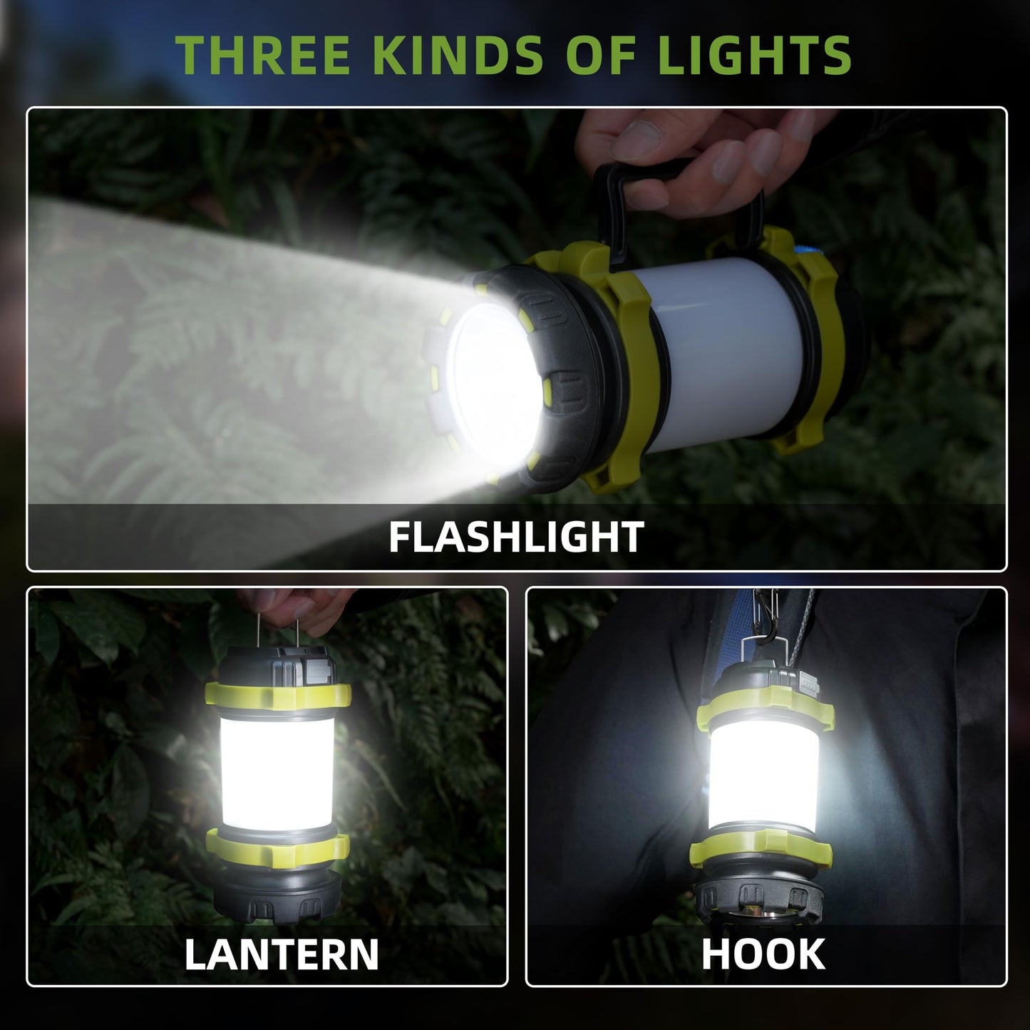 AlpsWolf Camping Lantern Rechargeable , Alpswolf Camping Flashlight 4000 Capacity, 6 Modes, IPX4 Waterproof, Led Lantern Camping, Hiking, Outdoor Recreations