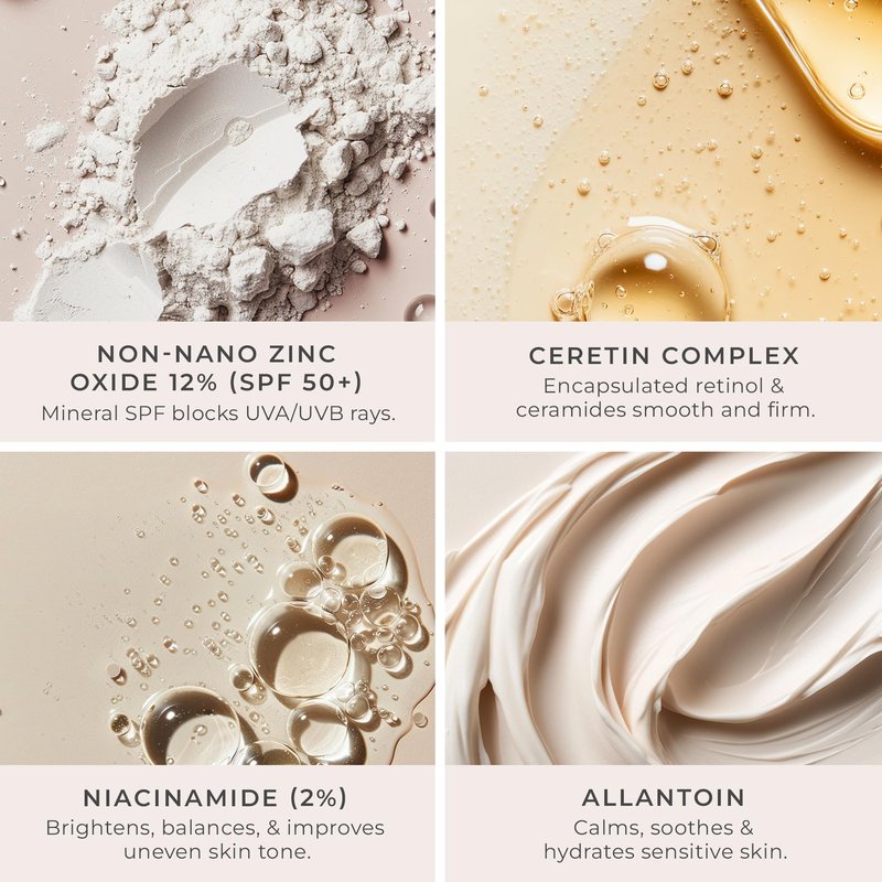 PÜR MINERALS Tinted Sunscreen for Face, 4-in-1 Skin Tint - Broad Spectrum Mineral Sunscreen, SPF 50 - Tinted Facial Moisturizer, Primer, Foundation for Sun Protection - Lightweight, Buildable, Tan TN7