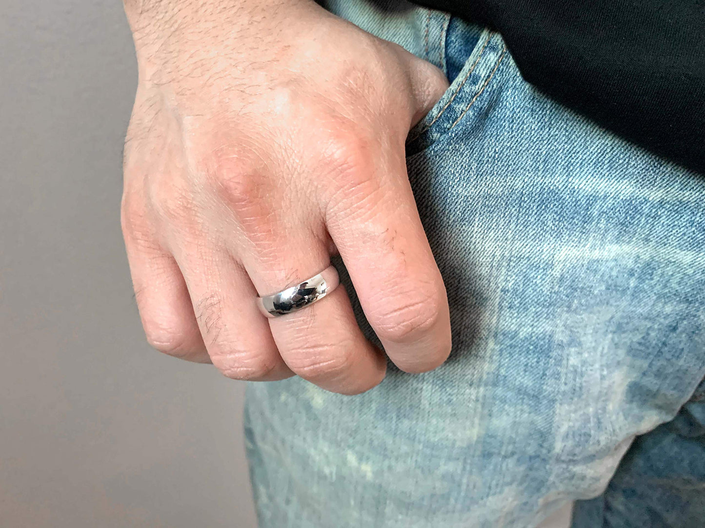 Tioneer Jewelry | Sterling Silver Plain Dome Wedding Band | Wedding Band for Women & Men | Sterling Silver Jewelry, Silver, 5mm, Size 9
