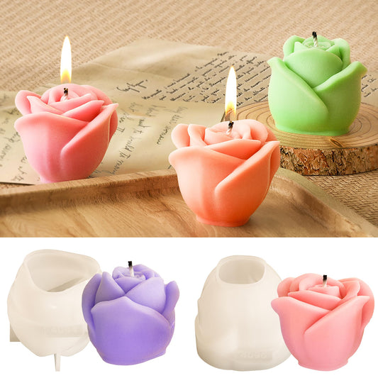 2 Pack Rose & Succulent Silicone Molds for Candle Making & Home Decor