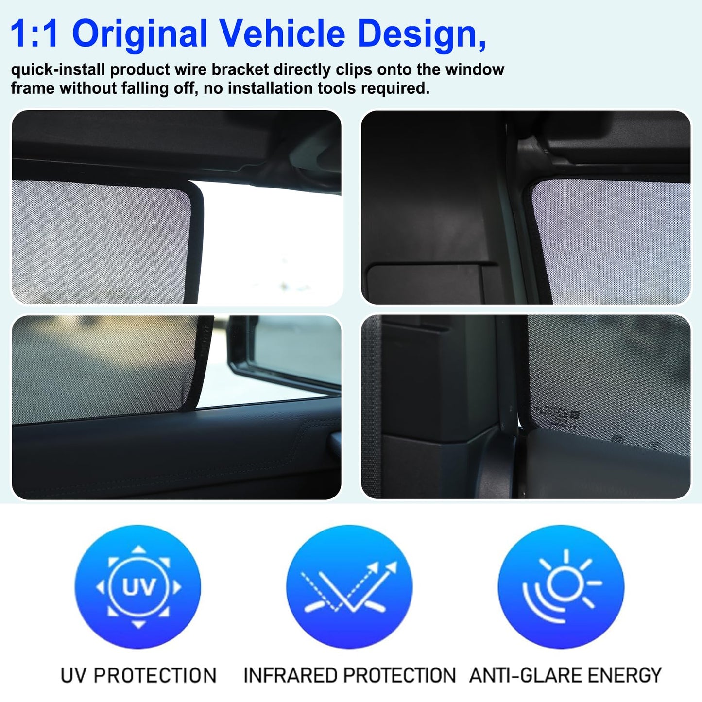 for Hummer EV SUV Accessories Car Side Window Shades&Rear Window Full Sun Shades Kit 8PCS Glare Breathable Car Privacy Curtains Block Light for Hummer EV SUV 2024-2026 (Foldable Heat Insulation Film)