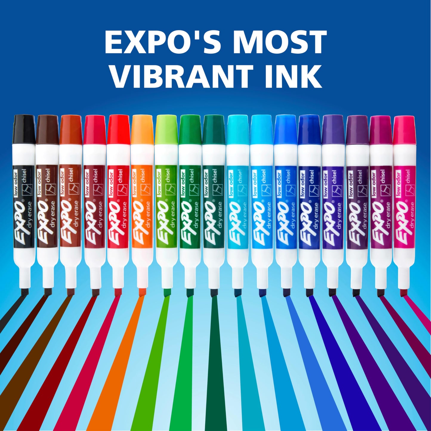 EXPO Dry Erase Markers, Low Odor Ink, Chisel Tip, 16 Count - Whiteboard, Calendar, Organization, Essential Supplies for Office, School, Classroom, Teachers