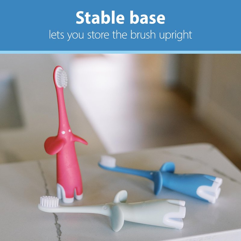 Dr. Brown's Infant-to-Toddler Toothbrush, Elephant, Blue, 0-3 Years