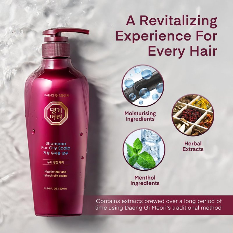 Daeng Gi Meo Ri- Oily Scalp Care Shampoo & Conditioner Set, Refreshing and Strengthening the Oily Scalp, Reducing Dandruff, Nourishing and Promoting Hair Growth,16.9 fl oz (500ml) Each