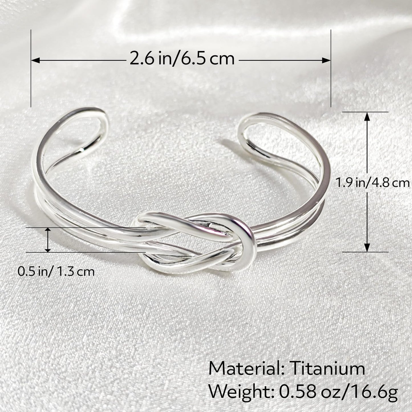 Baoaichi 925 Sterling Silver Bracelet Plated Cuff Bangle Bracelet Fashionable Multi-layer Cross Wire Bangle Bracelet Open Adjustable Wide Cuff Bracelet for Teen Girls Fashion Jewelry (silver O)