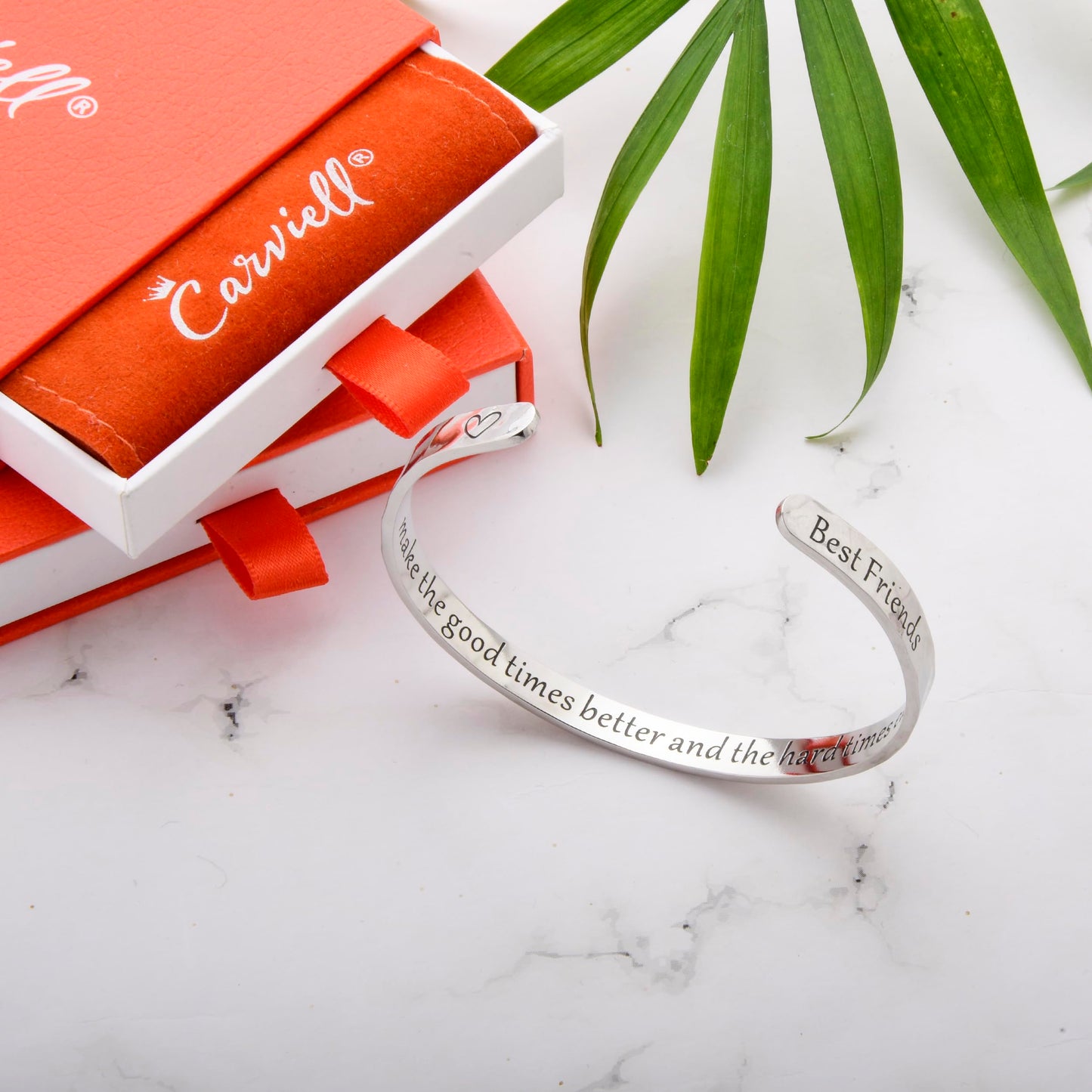 Carviell Best Friend Bracelet, Hammered, Friendship Gift for Women Friends, Besties, Bff Bracelets Jewelry for 2