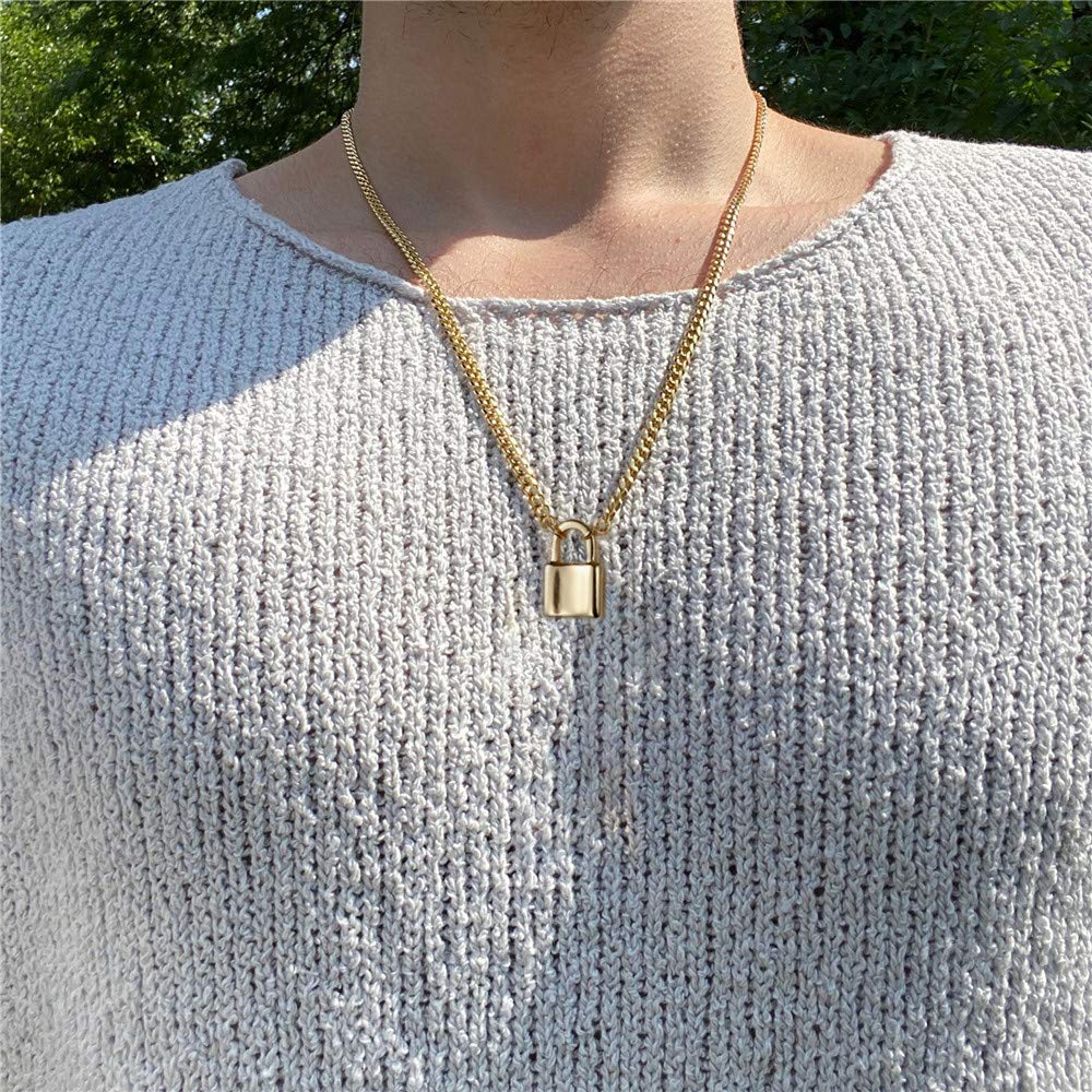 Layered Key Lock Necklace for Women, Layered Key and Lock Necklace for Women Layering key Chain Necklaces