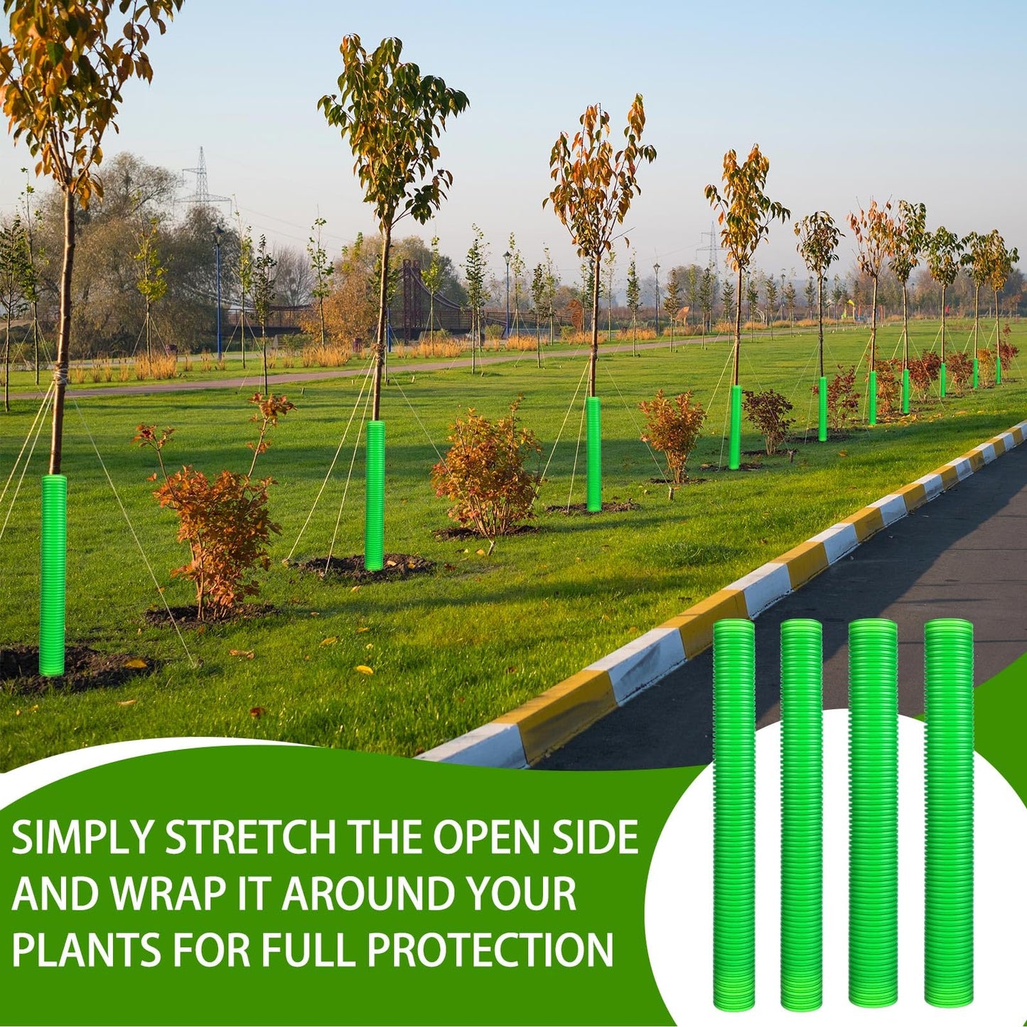 Menkxi 20 Pcs Corrugated Tree Guards Tubes Plastic Saplings Tree Trunk Protectors Wraps to Protect Bark from Deer, Sapling from Rodents, Mowers, Animals(15.7 x 2, 15.7 x 1.5)