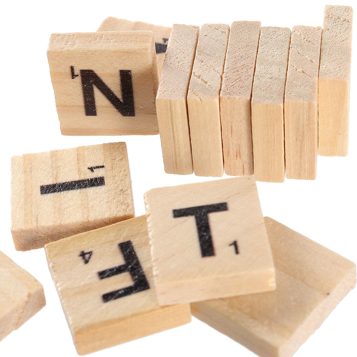 ZEONHAK 1200 PCS Wood Letter Scrabble Tiles, Wooden Scrabble Letters, Letter Tiles for Crafts, DIY Decoration, Spelling, Alphabet Coaster, A-Z Capital Wooden Letters for Crafts