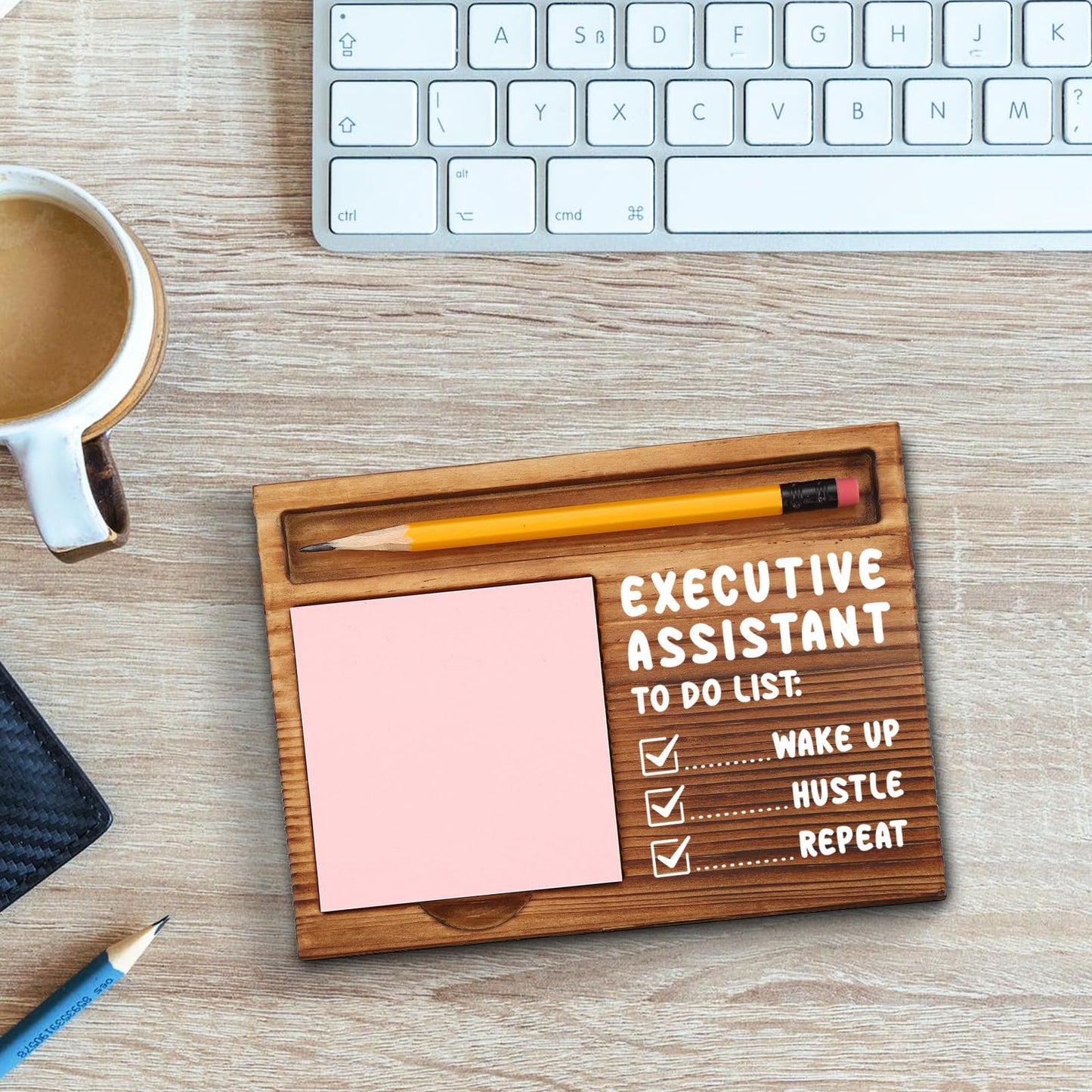 akeke Funny Executive Assistant Sticky Note Holder for Home Office Cubicle Desk Shelf Decoration Supplies Gift for Assistant, Employee, Coworker, Colleague Self-Stick Note Pad Holders GAA97