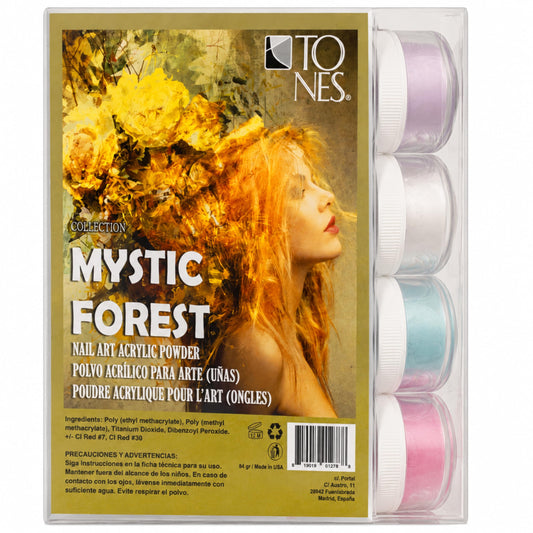 TONES Acrylic Nail Powder Collection – Smooth Texture for Enhancements, Superior Formula for Art & Sculpting with a Glossy Finish – 12 Mystic Forest Colors