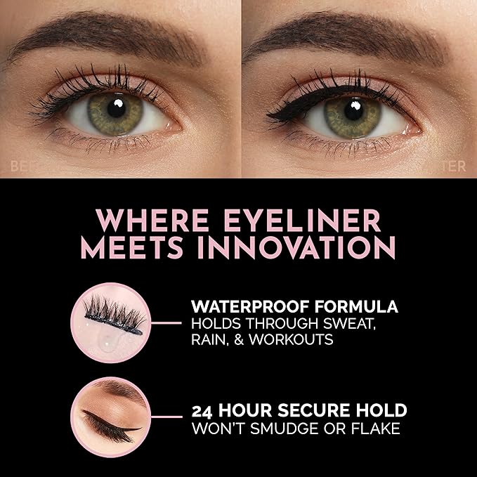 Luxillia Magnetic Eyeliner for Magnetic Eyelashes, Upgraded Strongest Hold, Most Natural Look, Waterproof, Smudge Proof Liquid Liner (Pack of 2) (BROWN)