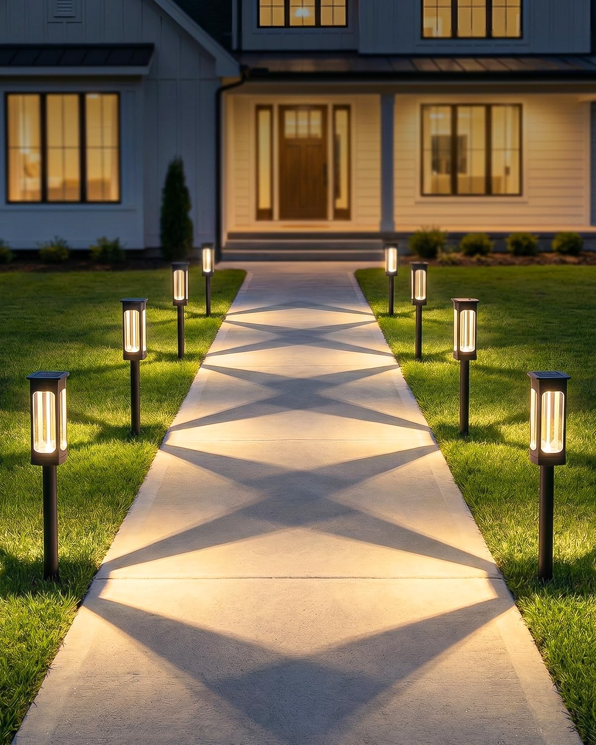 Gahomlumy 2026 Solar Lights Outdoor，6Pack Solar Pathway Lights Auto On/Off Waterproof Garden Landscape Lighting for Path, Yard, Walkway, Driveway Decor (Warm White)