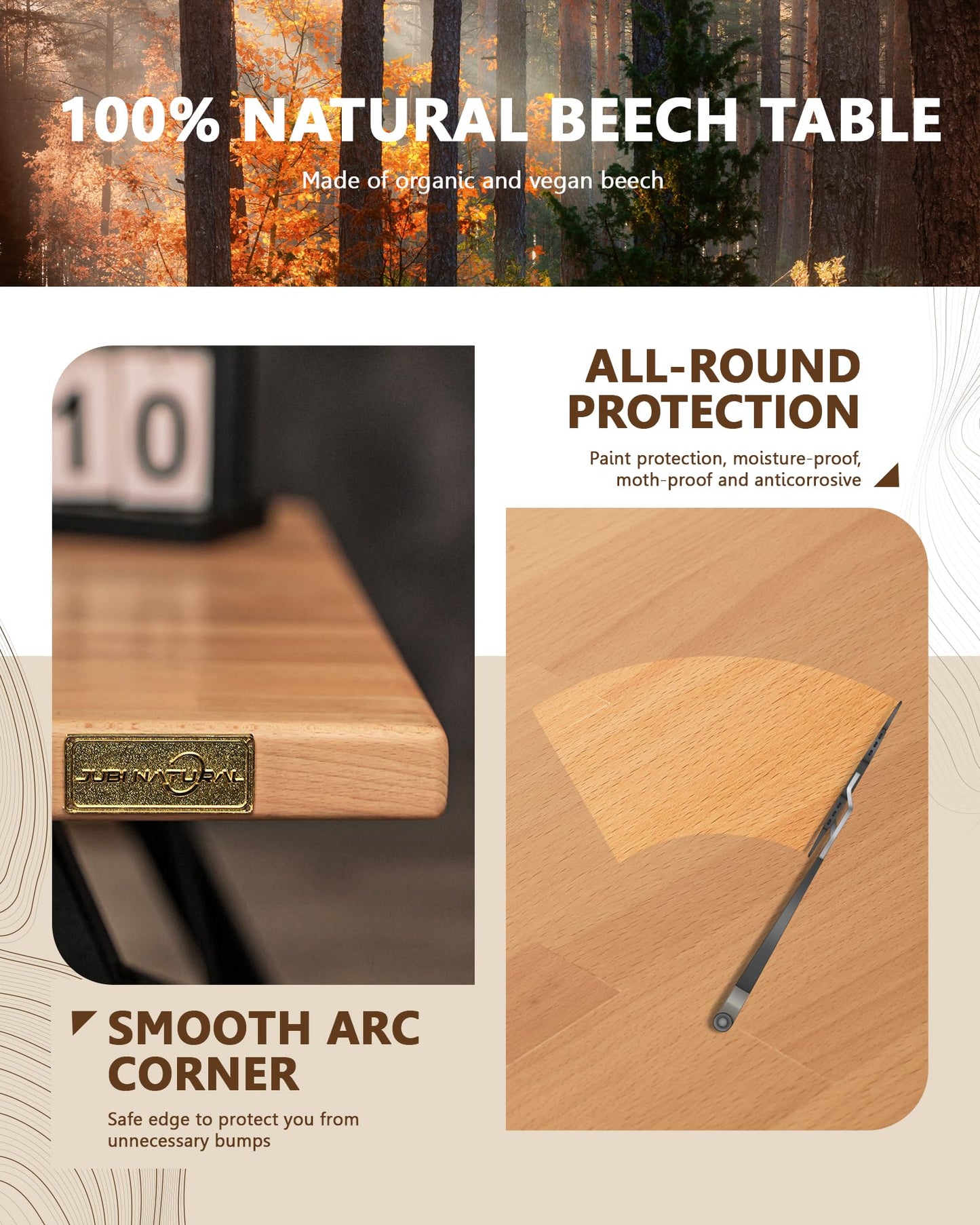 24"x25" Butcher Block Countertop, DIY Beech Countertop, 1.5'' Thick Waterproof Table Top, Used as Cutting Board, Office Desk Tops, Living and Dining Room Tables, Laundry Counters, Kitchen Island