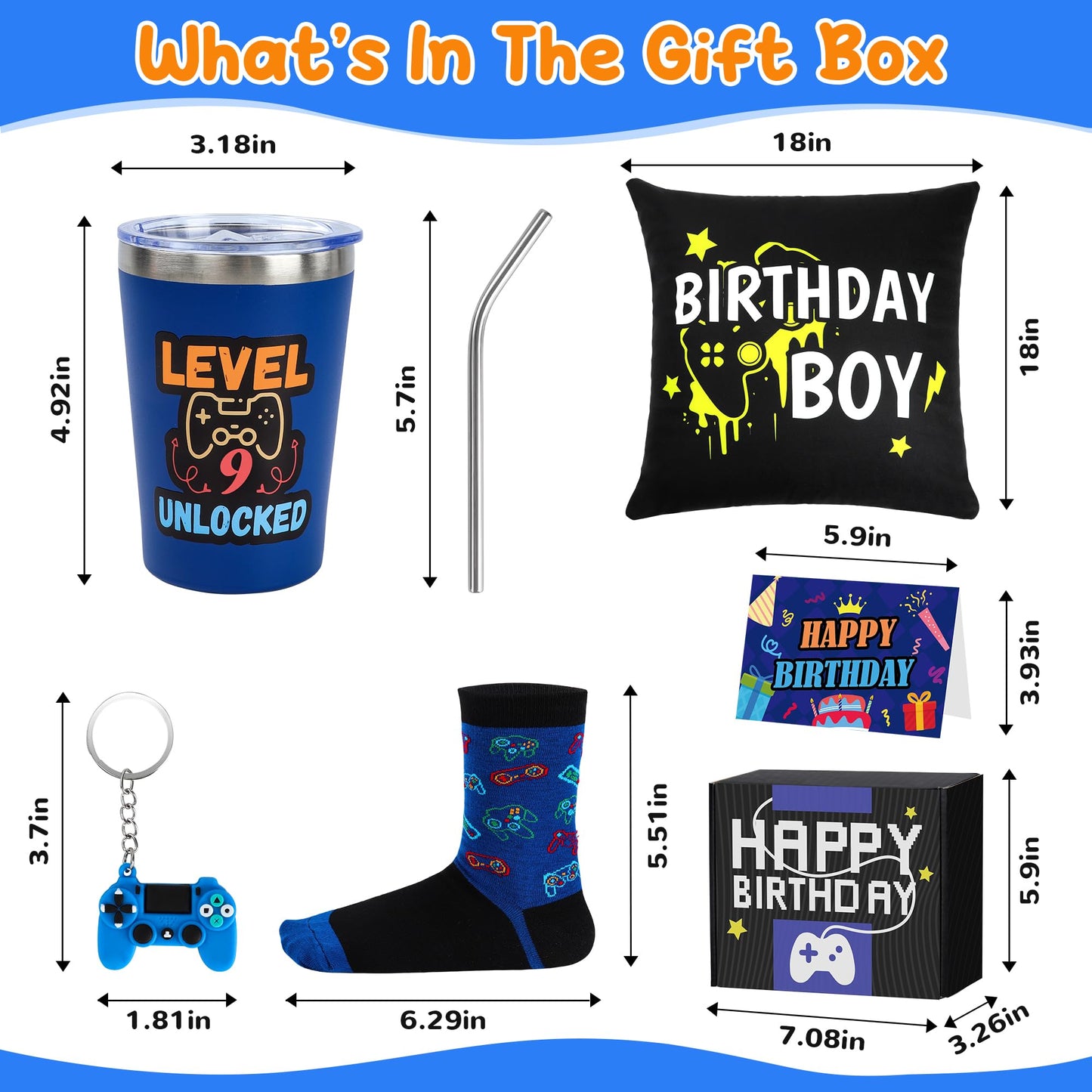 Splandiant 9 Year Old Boy Birthday Gift Ideas, Funny Gamer Birthday Gift Set for 9th Boys, Nine Years Old Gamepad Gifts Ideas for Boys Son Grandson Nephew Friend Video Game Lovers