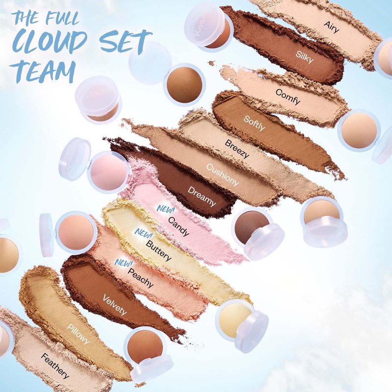 Kosas Cloud Set Baked Setting Powder, Face Powder Makeup for Shine Control, Soft Natural Finish, Clean Beauty Formula, Feathery, Sheer Light Medium