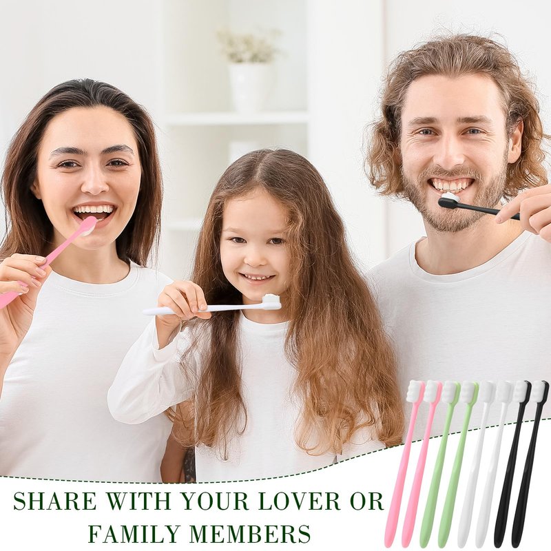 Tticai 80 Pcs 7" 4 Colors Extra Soft Toothbrush Bulk 20, 000 Soft Bristle Toothbrush Compact Micro Nano Toothbrushes Manual Comfort Toothbrush for Braces Sensitive Teeth Recession