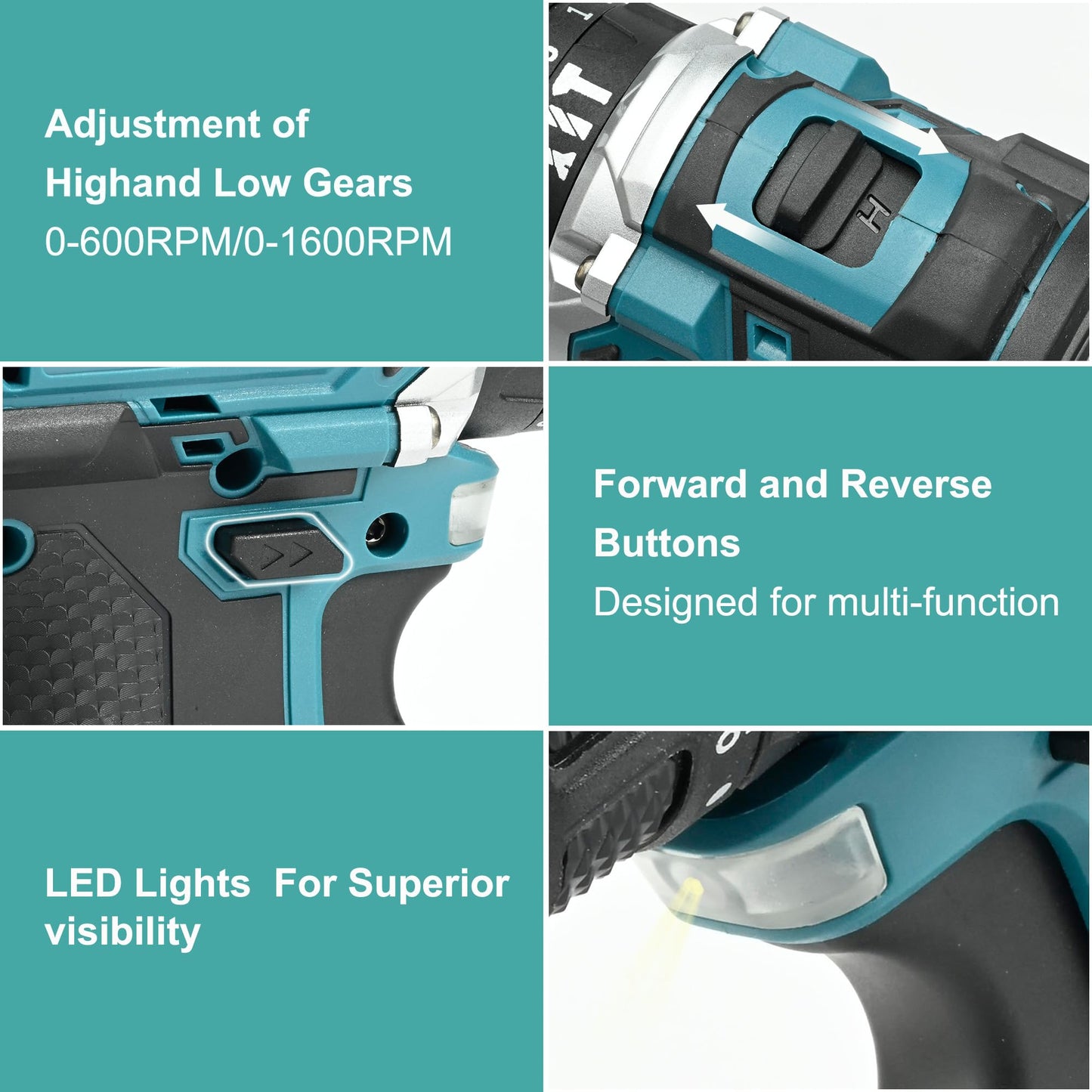21V Max Brushless Cordless Drill Set, 1/2" Metal Chuck Impact Drill with 2x 2.0Ah Batteries & Fast Charger, 550 In-lbs Max Torque, 35+3 Torque Setting, 2-Speed Hammer Drill for Home Projects