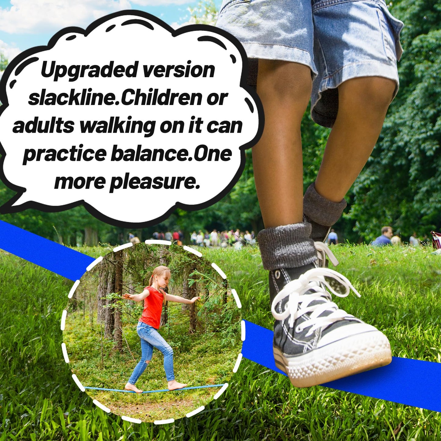 Ninja Warrior Obstacle Course for Kids, 2 x 52ft Slackline with Rotating Swing, Climbing Ladder, Gymnastic Rings, Training Equipment Set for Backyard (2x52ft)