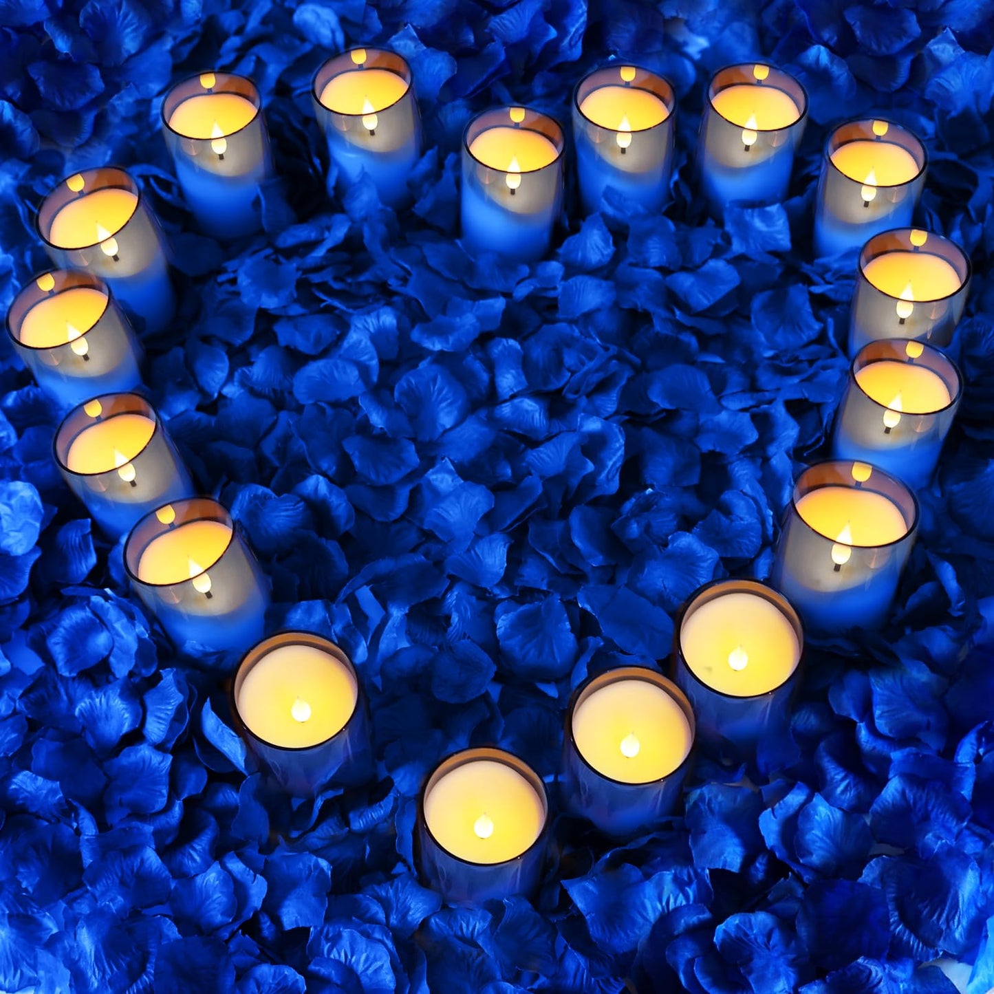 NURADA 3"x6""Flickering Flameless Candles: 3D Wick Acrylic Battery Operated LED Pillar Battery Candles with Remote and Timer for Decoration Wedding Party - 2 Pack Blue"