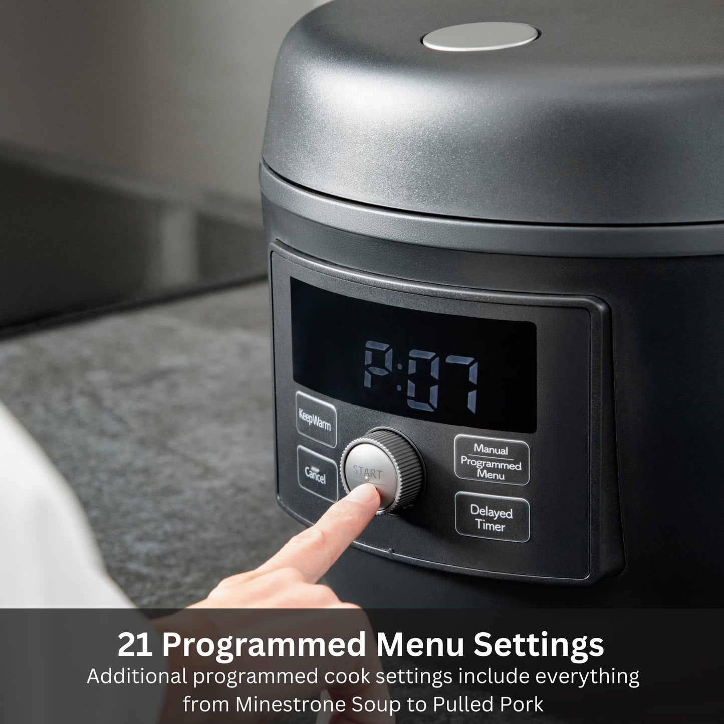 Tiger COL-A40U 2.6-Quart Compact 8-in-1 Electric Multi-Cooker with 21 Programmed Menus (Black)
