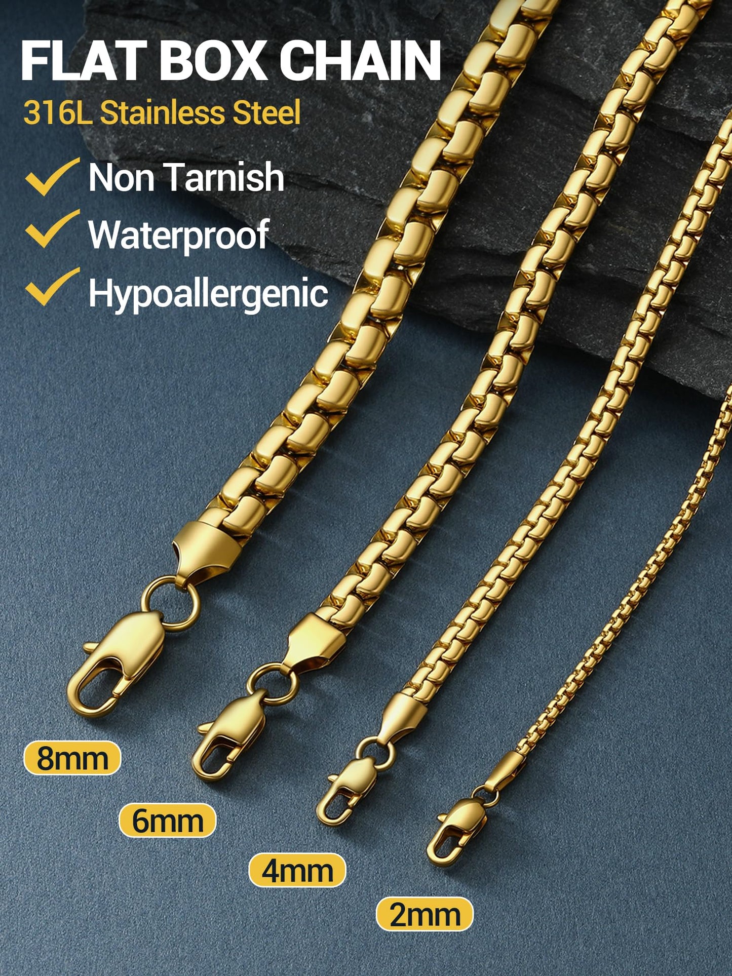 PROSTEEL Chain For Men Necklace Jewelry Chain 6mm 18inch Neck Chain Necklaces Chains