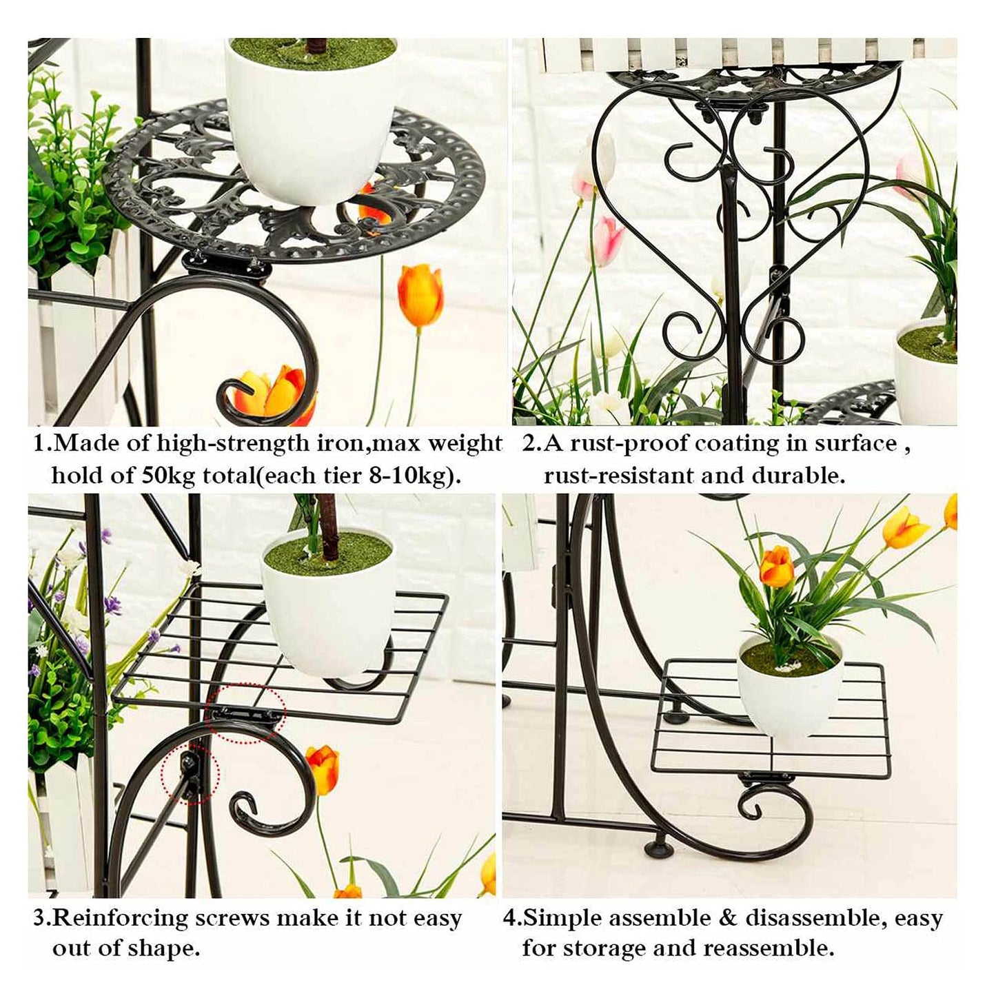 Plant Stand Plant Stand Tricycle Plant Stand Flower Pot Cart Bicycle Holder Rack for Home Garden Patio Flower Stands (Color : Coffee)