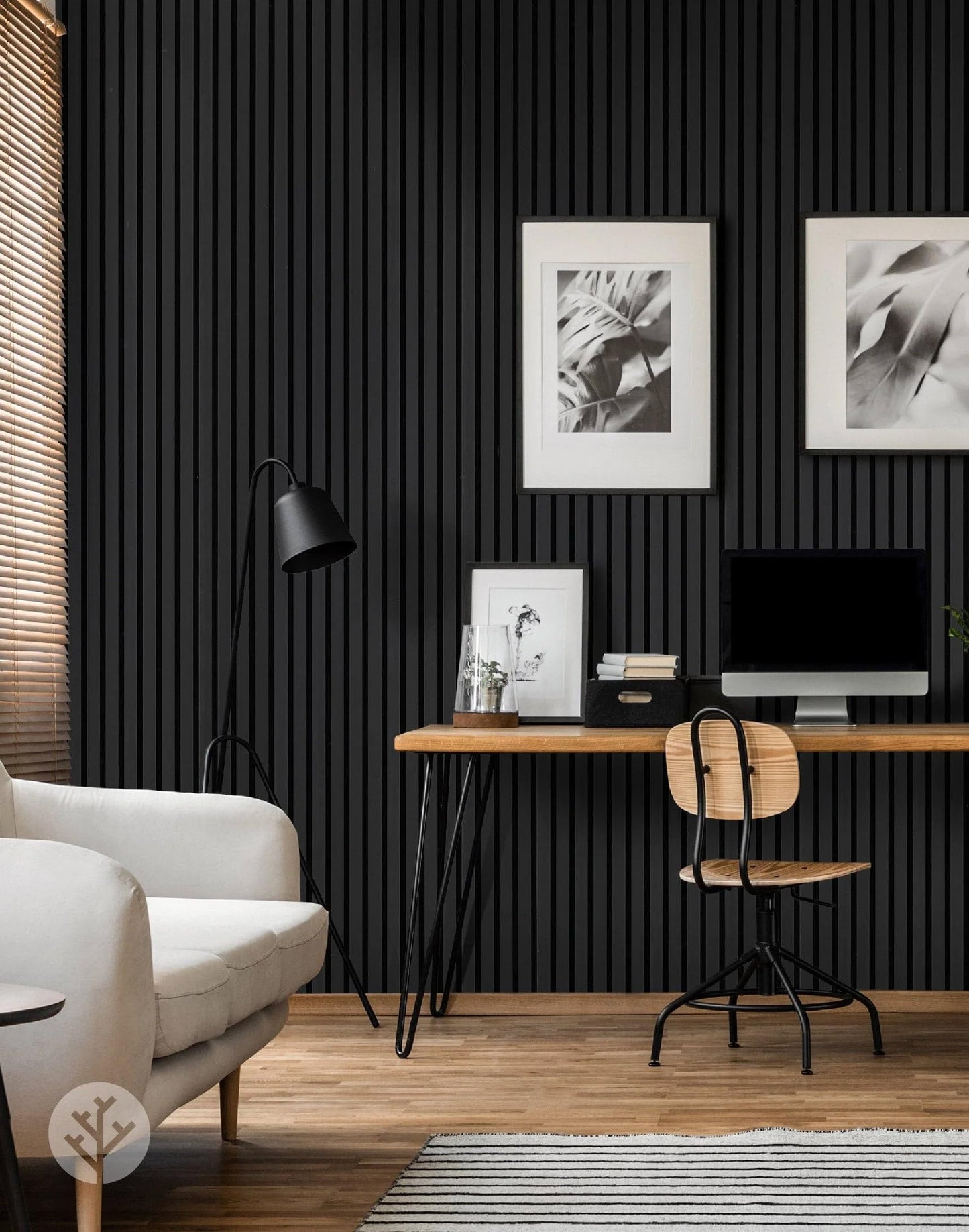 WVH Black Matte Acoustic Slat Wall Panels, Measures 118.11" x 25.20", Smooth Laminate Finish, Interior Decor for Walls & Ceilings, Noise Cancelling & Sound Absorbing for Home, Office & Bedroom, 2pcs