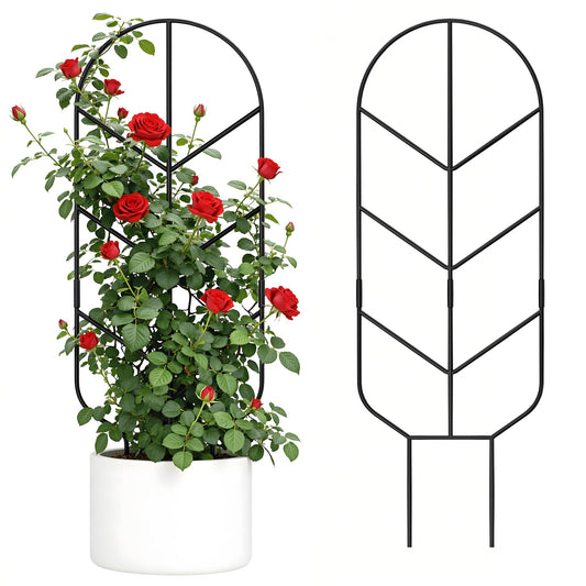 2 Pack 30'' Large Metal Plant Trellis for Climbing Plants, Tall Plant Support for Indoor & Outdoor Use, Modern Decorative Trellis for Potted Plants (2 Pack)