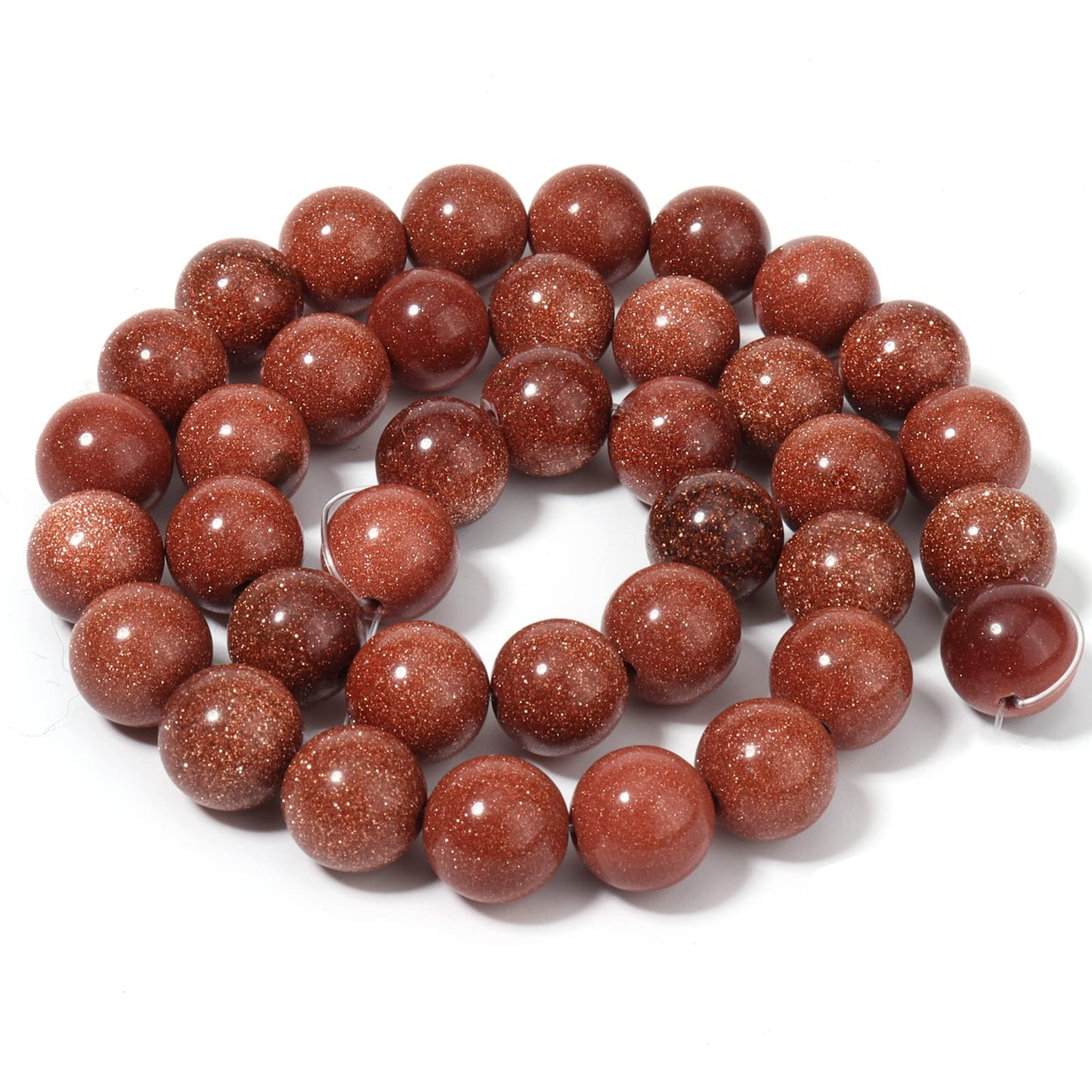 60pcs 6mm Natural Stone Beads Gold Sandstone Beads Energy Crystal Healing Power Gemstone for Jewelry Making, DIY Bracelet Necklace
