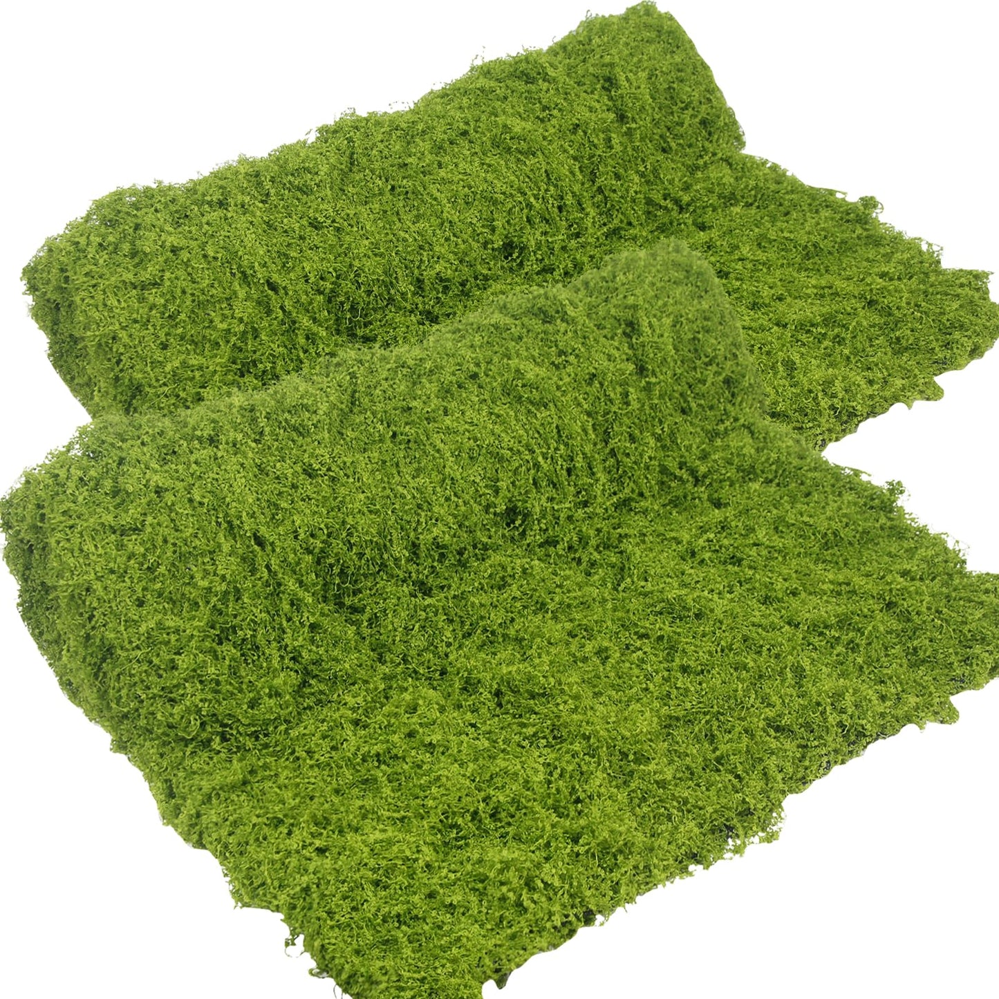 FAICOIA 2 Pcs Fake Moss Rug 39" x 39" Mossy Table Runner Green Artificial Moss Mat for Crafts Decorating Faux Moss Grass for Plants Indoor Planters Fairy Garden DIY Centerpieces Wedding 100 x 100cm