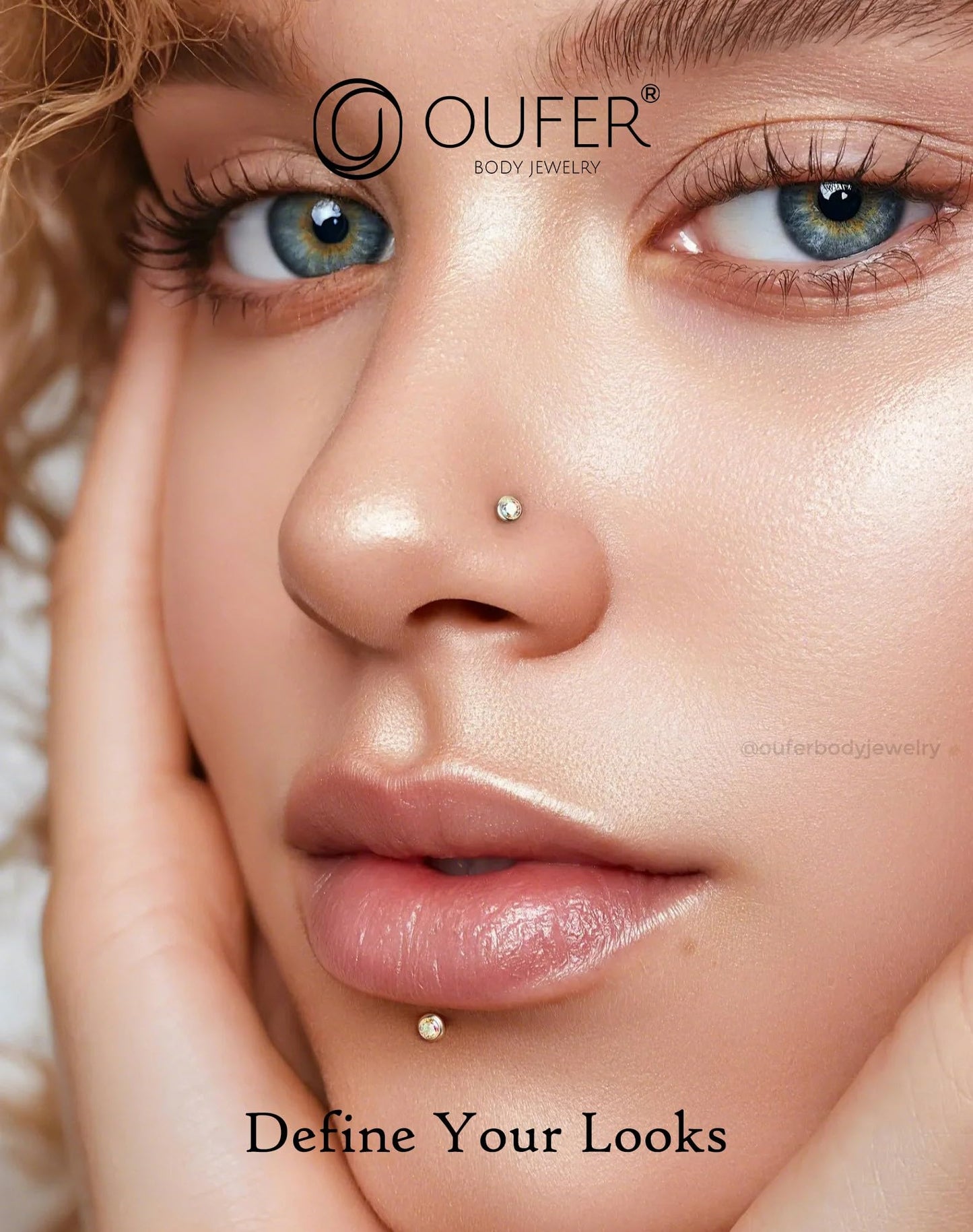 OUFER 2Pcs Black Nose Studs, 20G G23 Solid Titanium Threadless Nose Studs 2.5MM Flat Back Tiny CZ 2.5MM Nose Nostril Piercing Jewelry-7MM