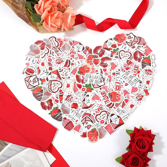 184Pcs Love Stickers for Scrapbooking, Waterproof Valentine's Day Decals, Scrapbook Stickers Love Themed Sticker Pack, Cute Heart Stickers for Couples Envelope Diary Planner Letter DIY Decor (4Boxes)
