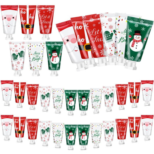 24 Pieces Secret Santa Gift Set: Mini Christmas Hand Cream Travel Size Lotion Bulk Holiday Stocking Stuffers Appreciation Gifts for Women Employee Coworker Staff 30ml 6 Natural Plant Fragrance