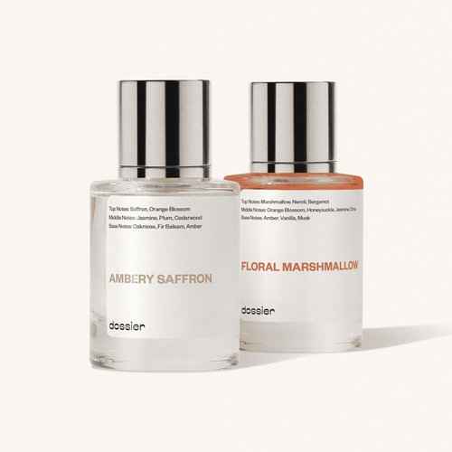 Dossier - PACK of 2 - Eau de Parfum - Floral Marshmallow (1.7 Fl Oz) - Ambery Saffron (1.7 Fl Oz) - Perfume Luxury - Pure Infused - Paraben Free - Vegan - Feminin - For Women