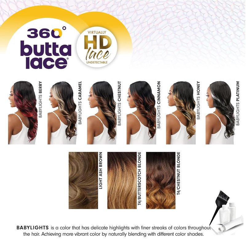 Sensationnel Butta 360 Lace Wigs - Glueless Synthetic Wig with Wider Parting | T4 Butterscotch Blonde
