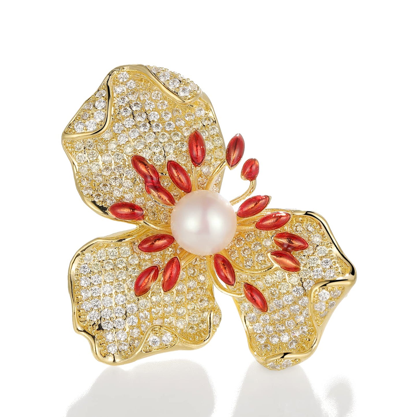 AILONMEI Brooches Jewelry for Women Fashion, Elegant Designer Costume Corsage Pearl Brooches & Pins Christmas Gift (Charming Pistil)