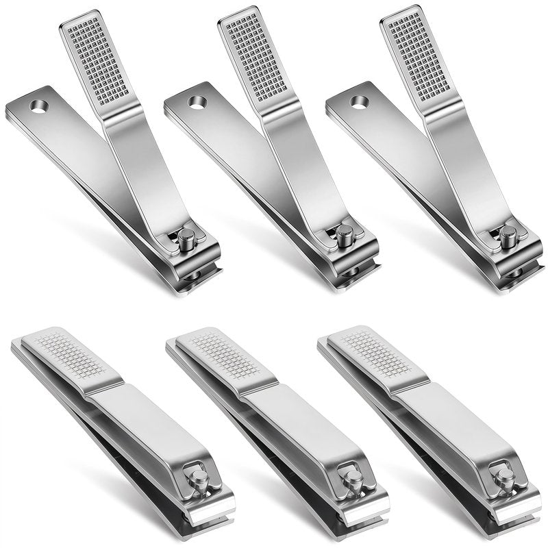 AVERZELLA 6-Pack Toenail Clippers, Straight Edge Large Nail Clippers Bulk Set for Men Women Seniors, 3.15 inch Long Handled for Thick Toenails, Big Stainless Steel Toe Nail Clipper with Anti-Slip Grip