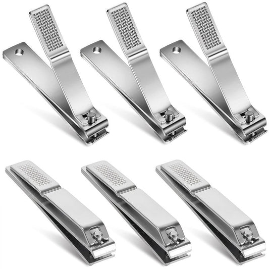 AVERZELLA 6-Pack Toenail Clippers, Straight Edge Large Nail Clippers Bulk Set for Men Women Seniors, 3.15 inch Long Handled for Thick Toenails, Big Stainless Steel Toe Nail Clipper with Anti-Slip Grip