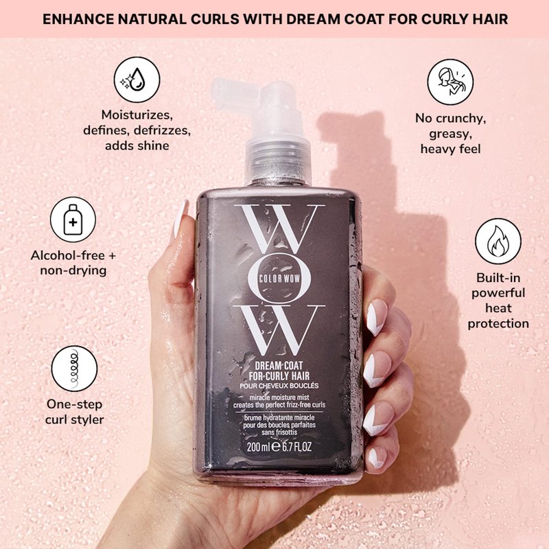 COLOR WOW Dream Duo for Curly Hair- Switch up your style from curly to straight and back again. Featuring DREAM COAT and DREAM COAT CURLY with advanced frizz control + heat protectants for glossy hair