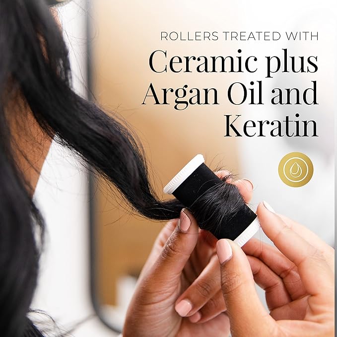 Remington Shine Therapy Argan Oil & Keratin Treated Hot Rollers Set, Professional Hair Curlers for Setting All Hair Lengths from Short and Medium to Long (Pack of 2)